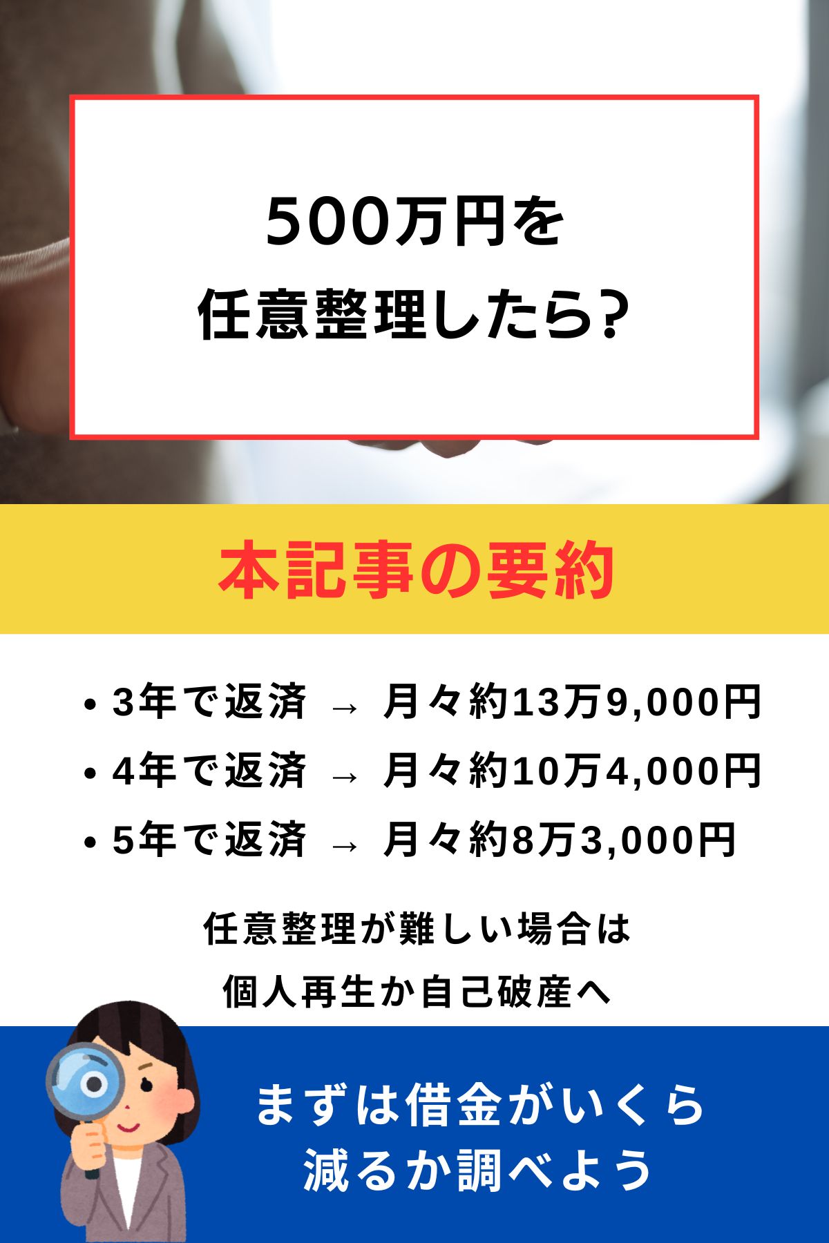 500万借金任意整理月々返済額